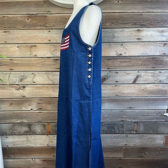 J.L. N.Y. Sport Denim Sleeveless Maxi Dress Size L EUC - Picture 4 of 9